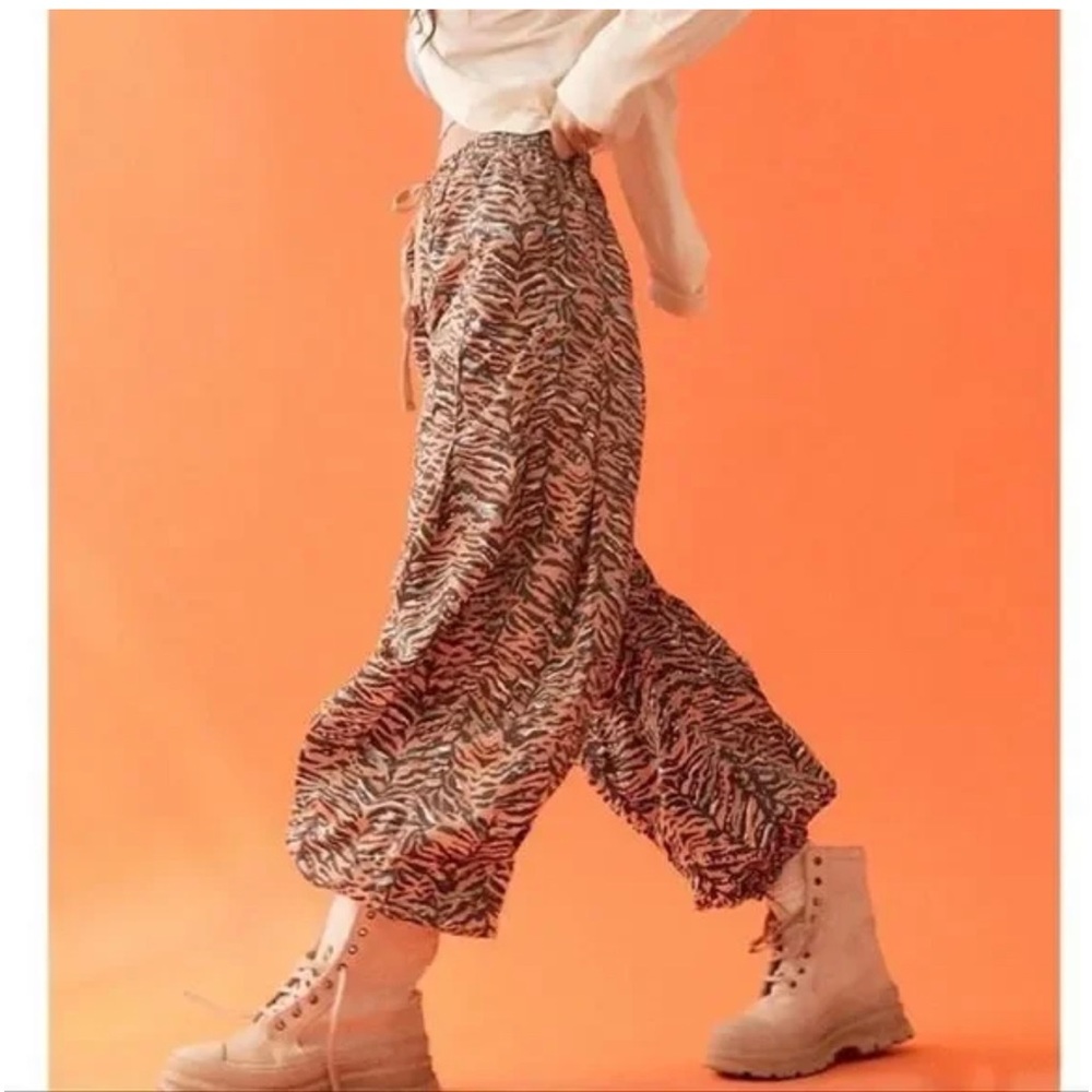 FP Movement by Free People Black and Tan Zebra Wide Leg Pants